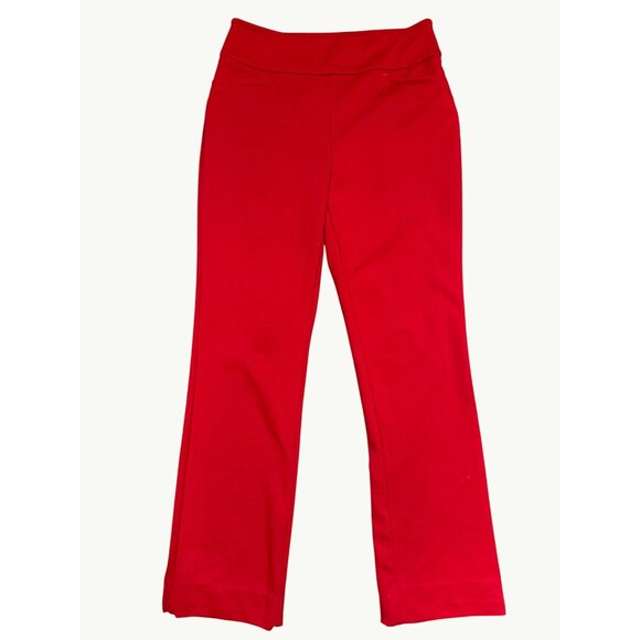 7th Avenue Design Studio Medium Red Pants Bold Chic Trousers Wide Leg Retro Chic - Picture 3 of 10